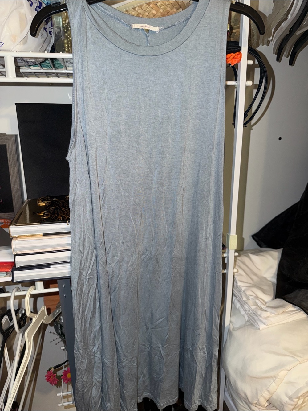 maitai Sleeveless Maxi Dress in Light Gray-Blue